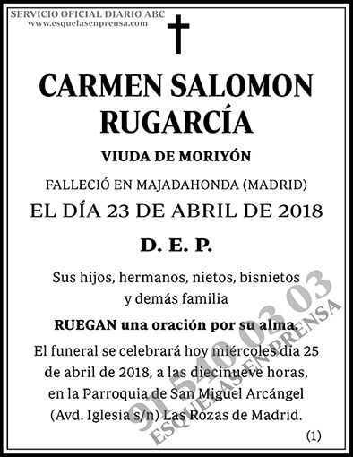 Carmen Salomon Rugarcía